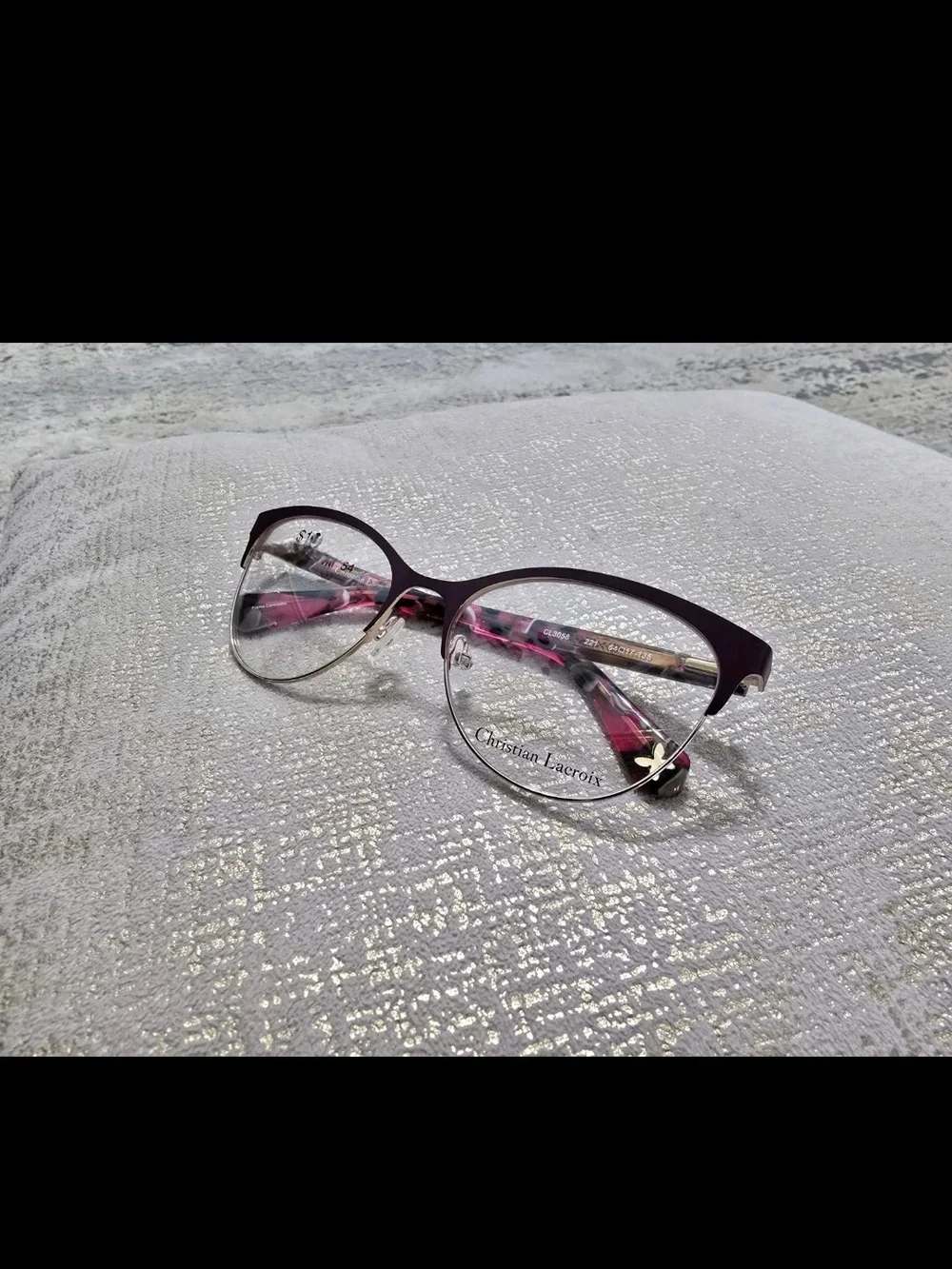 New Christian Lacroix CL3058 Eyeglasses Cateye Floral Tulipe Frame 54-17-135